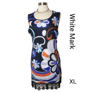 Women's Sleeveless Dress XL Mini Fleur Thea Tunic Style with Lace Detail XL NWOT